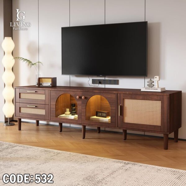 فيورنتينا وحدة تلفزيون مودرن خشب بإضاءة