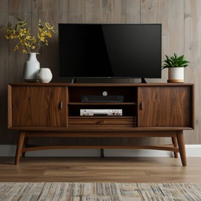 أوسلو وحدة تلفزيون مودرن خشب طبيعي
