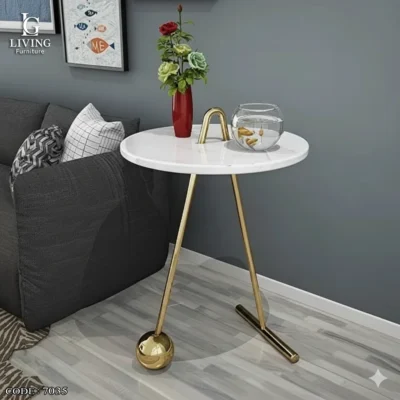 أوريون طاولة جانبية مودرن رخام أبيض من Living