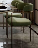 وِصال كرسي ليفينج ذهبي بمقعد أخضر مودرن فخم