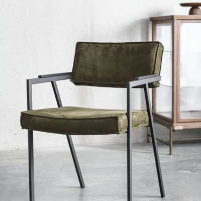 أورو كرسي مودرن – إطار معدني ومقعد مخملي