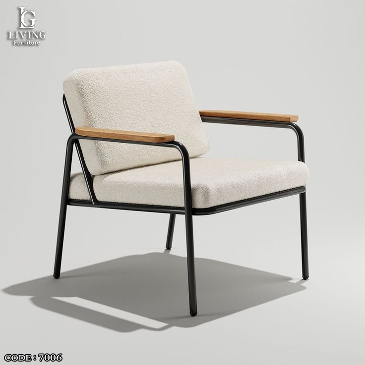 مارسيليا كرسي مودرن بيج بذراعين خشب من ليفينج مارسيليا كرسي مودرن بيج بذراعين خشب من ليفينج