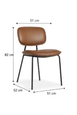 ميلانو كرسي مودرن بني من ليفينج - الصورة 2
