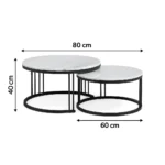 ماربلو طقم طاولات معدنية رخامية دائرية - الصورة 4