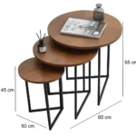 سول طقم طاولات مودرن خشب طبيعي من Living - الصورة 5