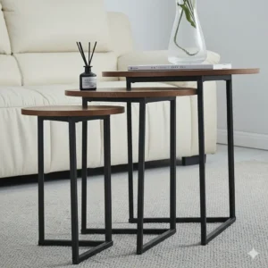 ⁦سول طقم طاولات مودرن خشب طبيعي من Living⁩ - الصورة ⁦4⁩