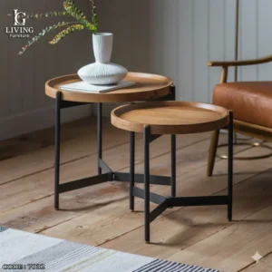 ⁦أوني طقم طاولات مودرن خشب طبيعي من Living⁩ - الصورة ⁦2⁩