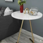 ⁦أوريون طاولة جانبية مودرن رخام أبيض من Living⁩ - الصورة ⁦3⁩