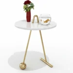 ⁦أوريون طاولة جانبية مودرن رخام أبيض من Living⁩ - الصورة ⁦4⁩