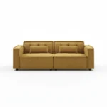 عنبر كنبة ليفينج ذهبية مودرن بتصميم هندسي فخم - الصورة 2