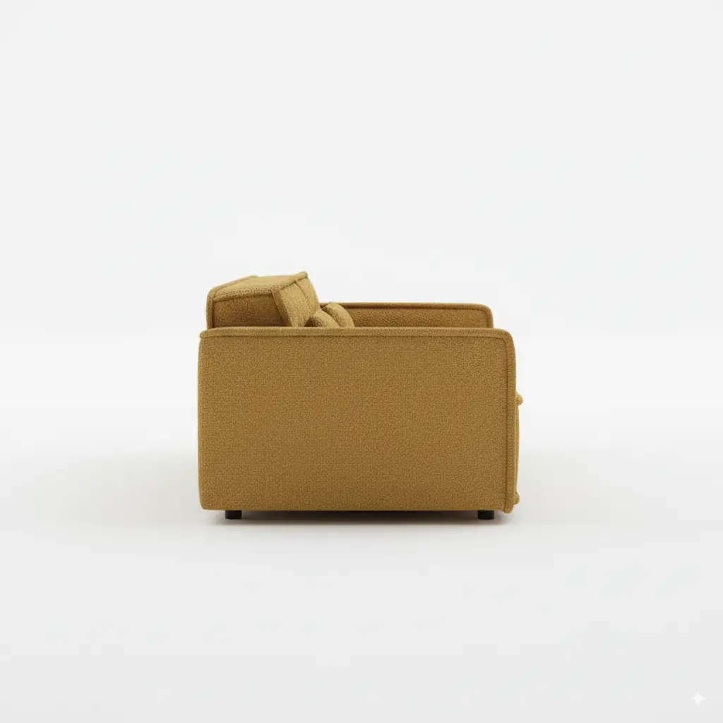 Generated Image September 24, 2025 - 12_48PM عنبر كنبة ليفينج ذهبية مودرن بتصميم هندسي فخم - الصورة 5