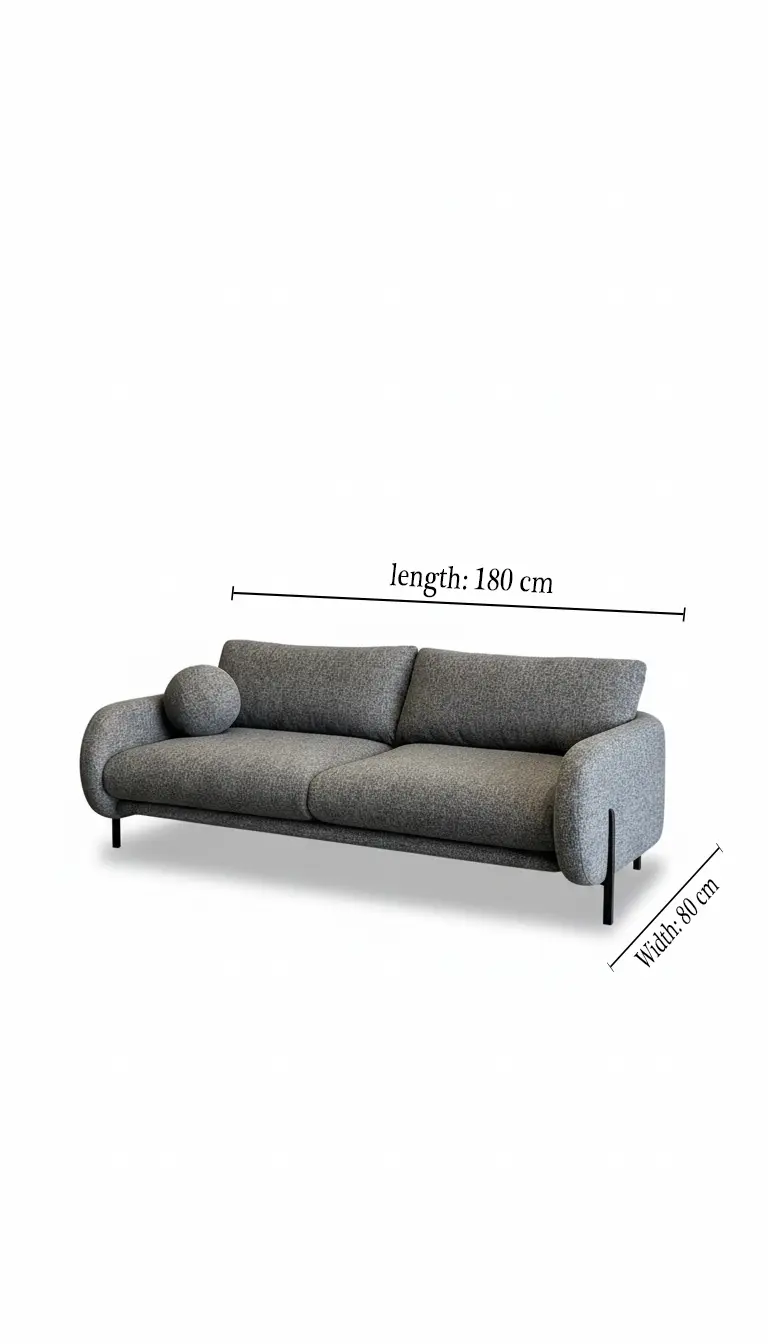 Generated Image September 24, 2025 - 1_11PM اورا كنبة رمادية مودرن بثلاثة مقاعد بتصميم أنيق - الصورة 2