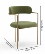 وِصال كرسي ليفينج ذهبي بمقعد أخضر مودرن فخم - الصورة 5