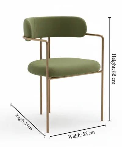 ⁦وِصال كرسي ليفينج ذهبي بمقعد أخضر مودرن فخم⁩ - الصورة ⁦5⁩