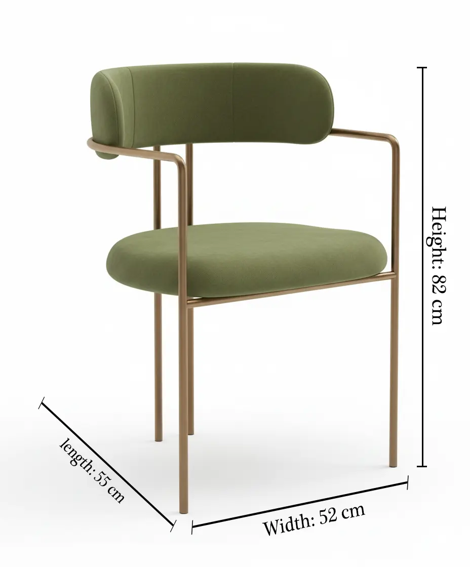 Generated Image September 28, 2025 - 12_47PM وِصال كرسي ليفينج ذهبي بمقعد أخضر مودرن فخم - الصورة 5