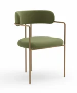 وِصال كرسي ليفينج ذهبي بمقعد أخضر مودرن فخم