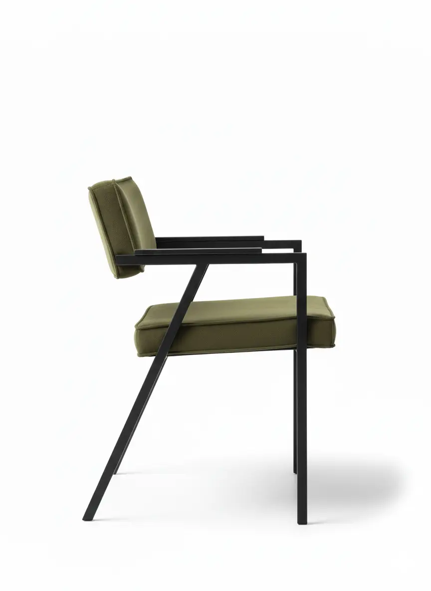 Generated Image September 28, 2025 - 12_57PM أورو كرسي مودرن – إطار معدني ومقعد مخملي - الصورة 5