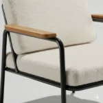 مارسيليا كرسي مودرن بيج بذراعين خشب من ليفينج - الصورة 4