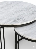 ماربلو طقم طاولات معدنية رخامية دائرية - الصورة 3