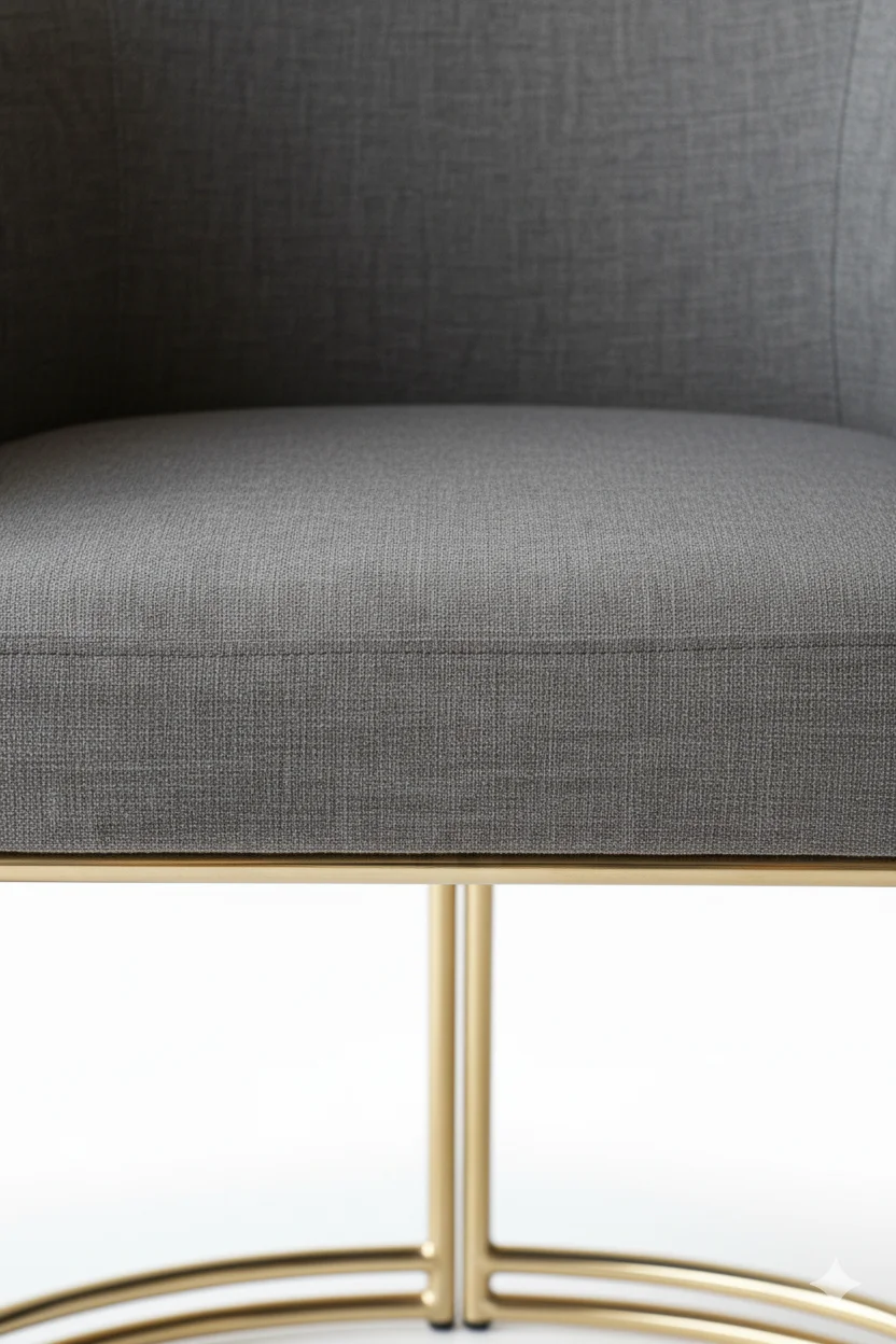 Generated Image September 28, 2025 - 3_46PM نيرو كرسي مودرن رمادي بإطار ذهبي من ليفينج - الصورة 4