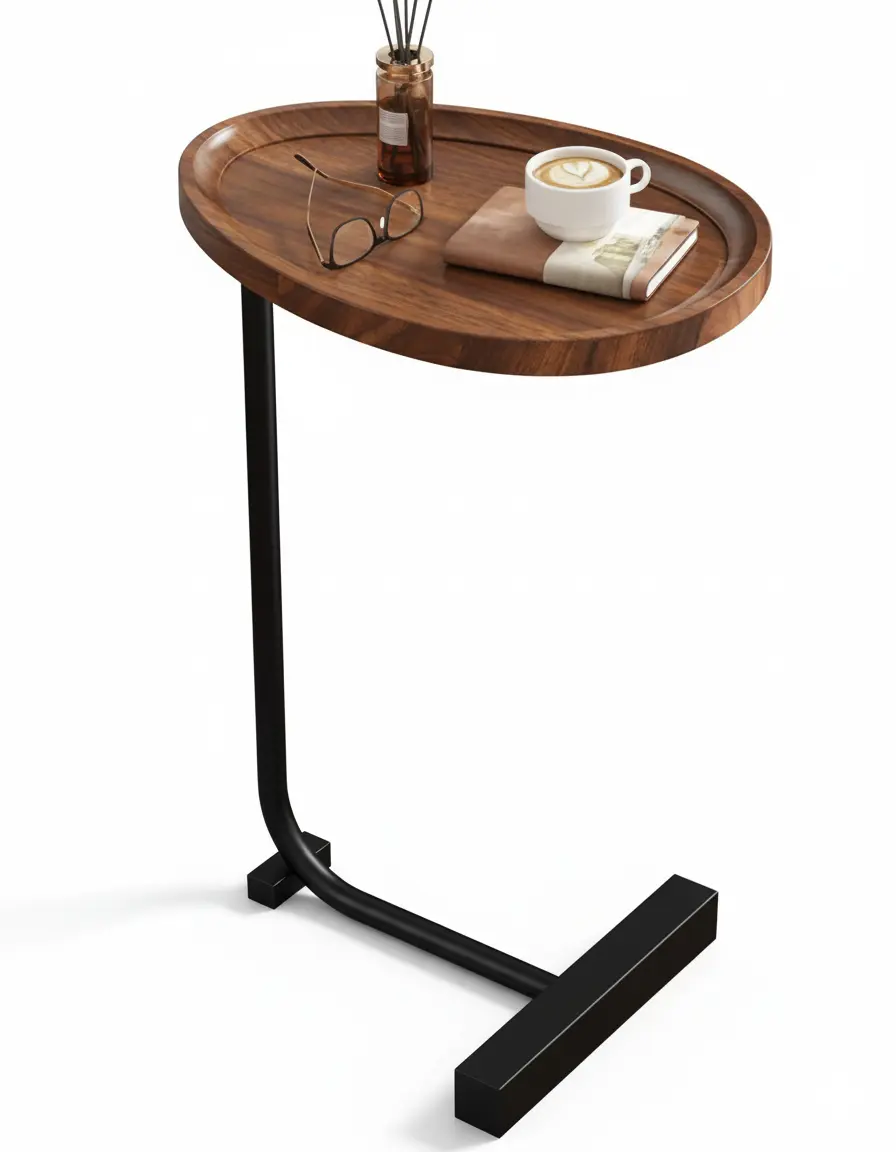 Generated Image September 28, 2025 - 8_56PM توري طاولة جانبية مودرن خشب طبيعي من Living - الصورة 4