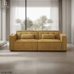 عنبركنبة ليفينج ذهبية مودرن بتصميم هندسي فخم