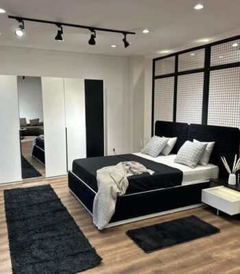 أفينا غرفة نوم ماستر مودرن أبيض وأسود من Living