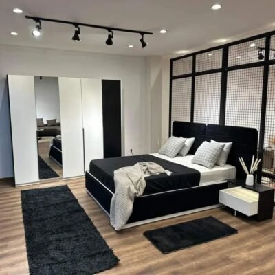 أفينا غرفة نوم ماستر مودرن أبيض وأسود من Living