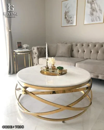 إلينا طاولة قهوة مودرن رخام أبيض من Living