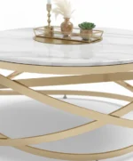 إلينا طاولة قهوة مودرن رخام أبيض من Living - الصورة 4