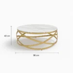 إلينا طاولة قهوة مودرن رخام أبيض من Living - الصورة 5