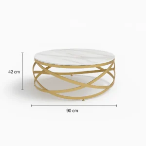 ⁦إلينا طاولة قهوة مودرن رخام أبيض من Living⁩ - الصورة ⁦5⁩