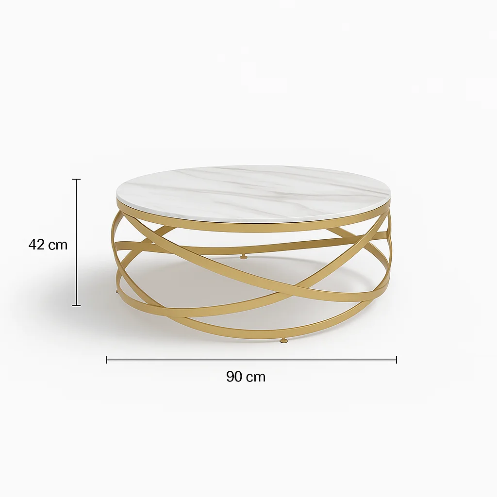 إلينا طاولة قهوة مودرن رخام أبيض من Living (5) إلينا طاولة قهوة مودرن رخام أبيض من Living - الصورة 5