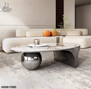 سفيرا طاولة قهوة مودرن رخام أبيض من Living