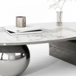 ⁦سفيرا طاولة قهوة مودرن رخام أبيض من Living⁩ - الصورة ⁦4⁩