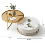 كليو طقم طاولات مودرن رخام وزجاج من Living - الصورة 2