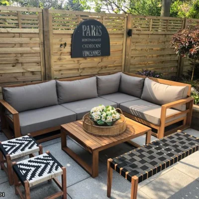 ريفيرا أثاث خارجي خشبي فاخر من LIVING