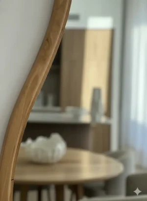 أونيلا مرايا حائط خشبية بتصميم فني عصري
