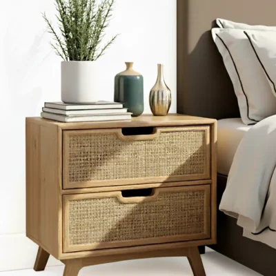 أرونا كومود جانبي بنقشة راتان وتصميم عصري