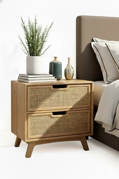 أرونا كومود جانبي بنقشة راتان وتصميم عصري