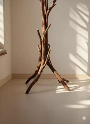 أمهارا شماعة ملابس طبيعية بتصميم فني عضوي