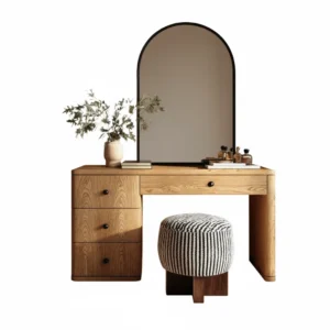 مورورا تسريحة خشبية بمرآة مقوسة فاخرة