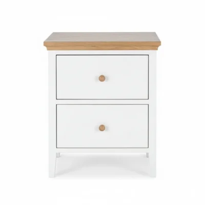 ألينــا كومود جانبي خشب طبيعي باللون الأبيض