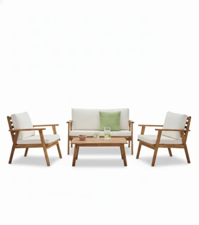 طقم ديلارا جلسة خارجية خشبية بتصميم مودرن من LIVING
