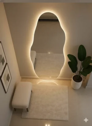 إلينزا مرايا جدارية بإضاءة محيطية بتصميم حر