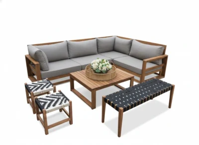 ريفيرا أثاث خارجي خشبي فاخر من LIVING