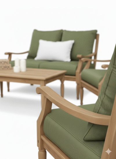 بريشيا أثاث خارجي خشبي فاخر من LIVING