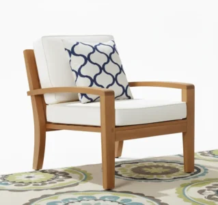 ريفيرا طقم جلوس خارجي 6 قطع من ليفينج بتصميم خشبي فاخر