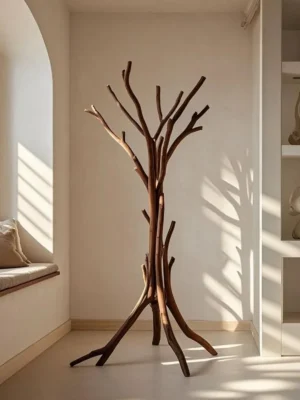 أمهارا شماعة ملابس طبيعية بتصميم فني عضوي