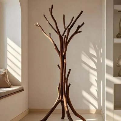 أمهارا شماعة ملابس طبيعية بتصميم فني عضوي